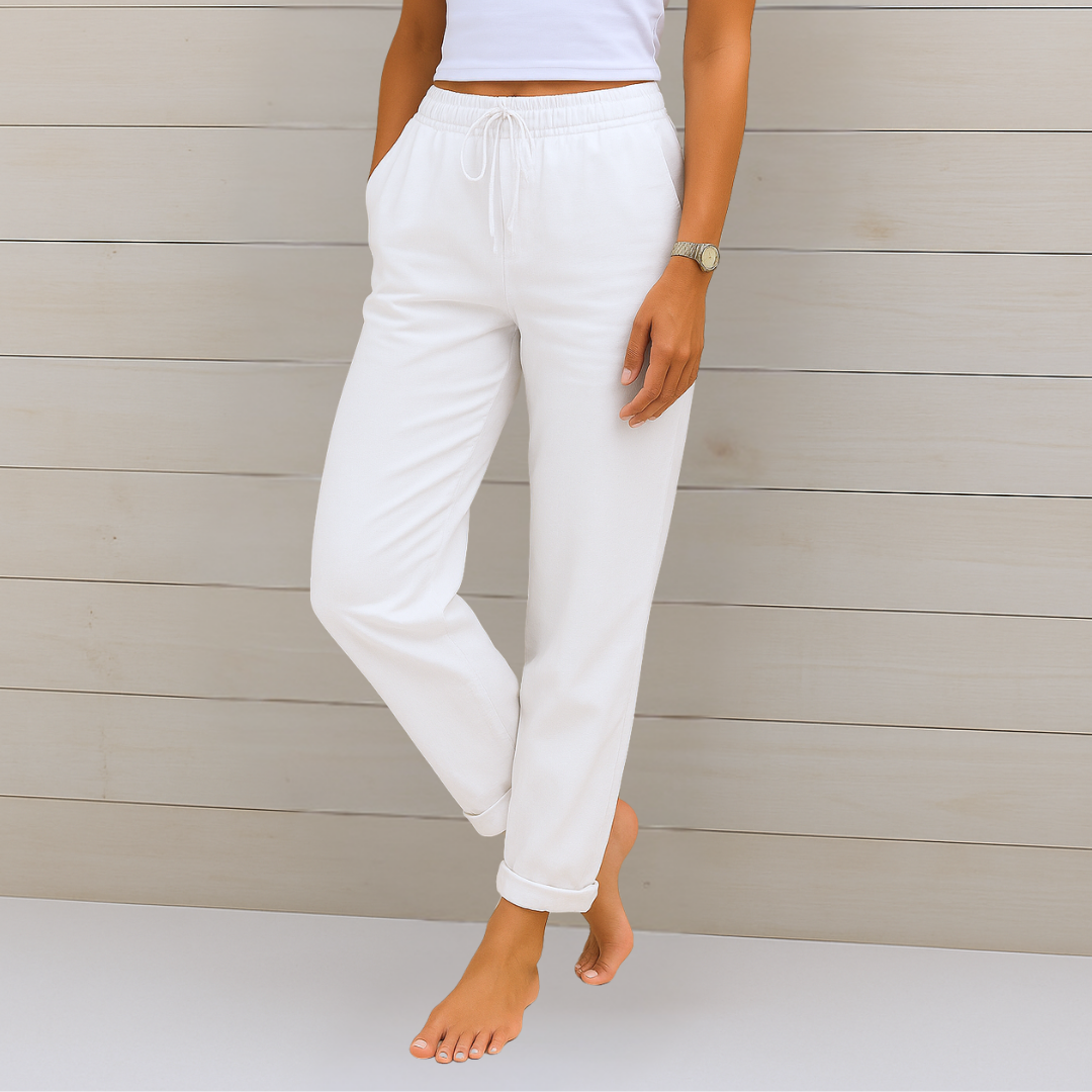 Clarissa | High-quality linen trousers with elasticity made from breathable fabric