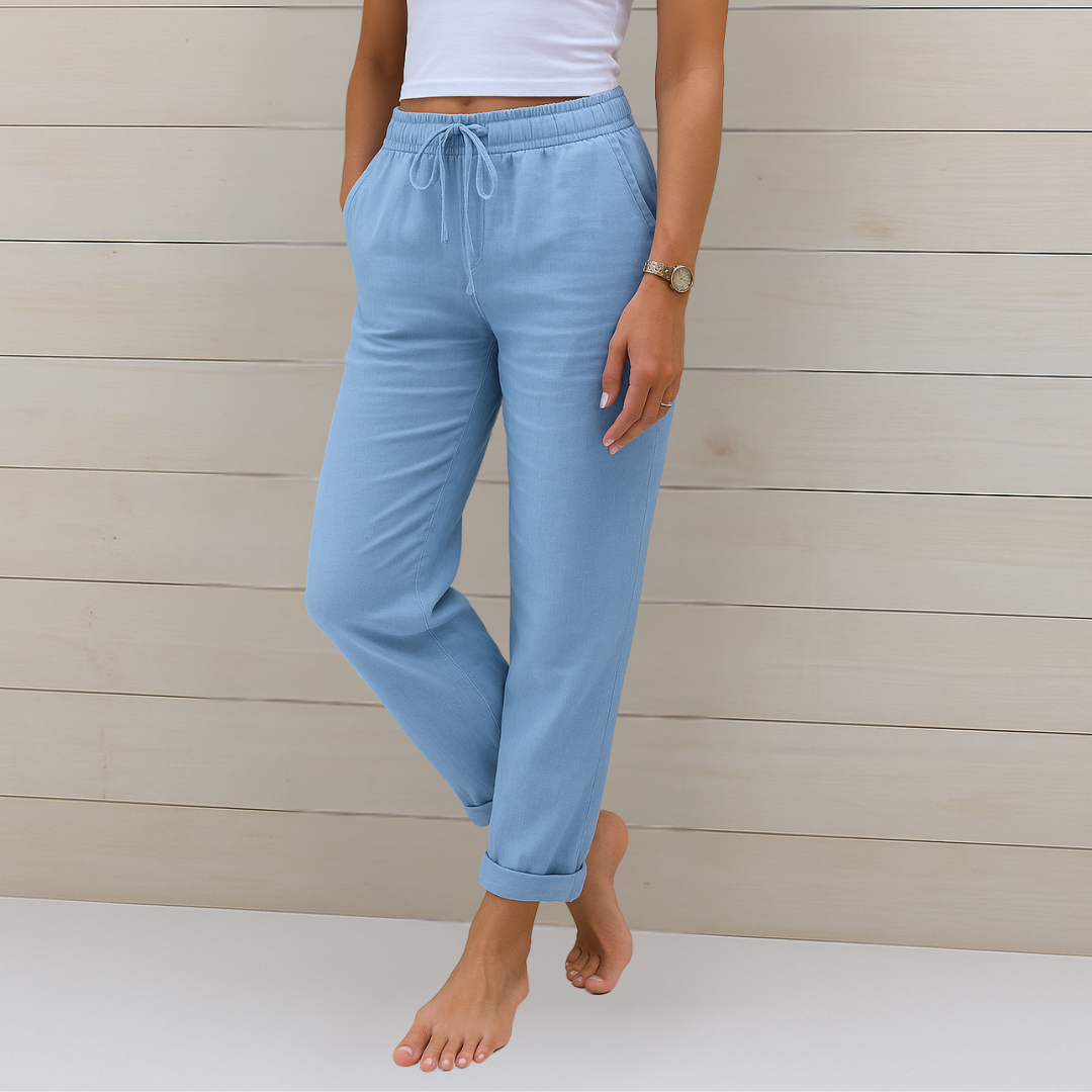 Clarissa | High-quality linen trousers with elasticity made from breathable fabric