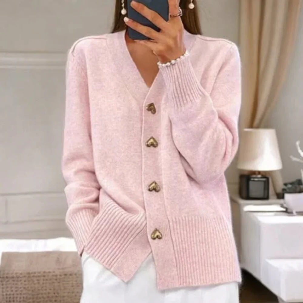 Naja | Elegant vest med hjerteformede knapper