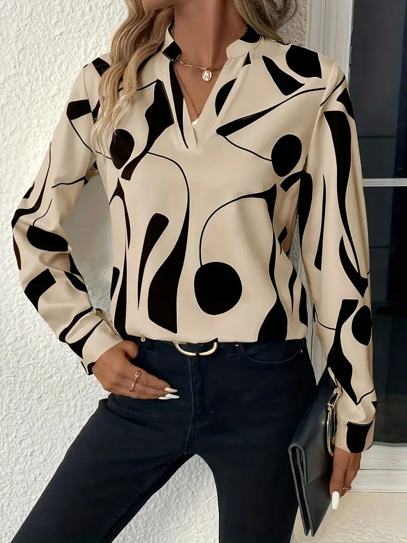 Celeste | Shirt with print and V-neck