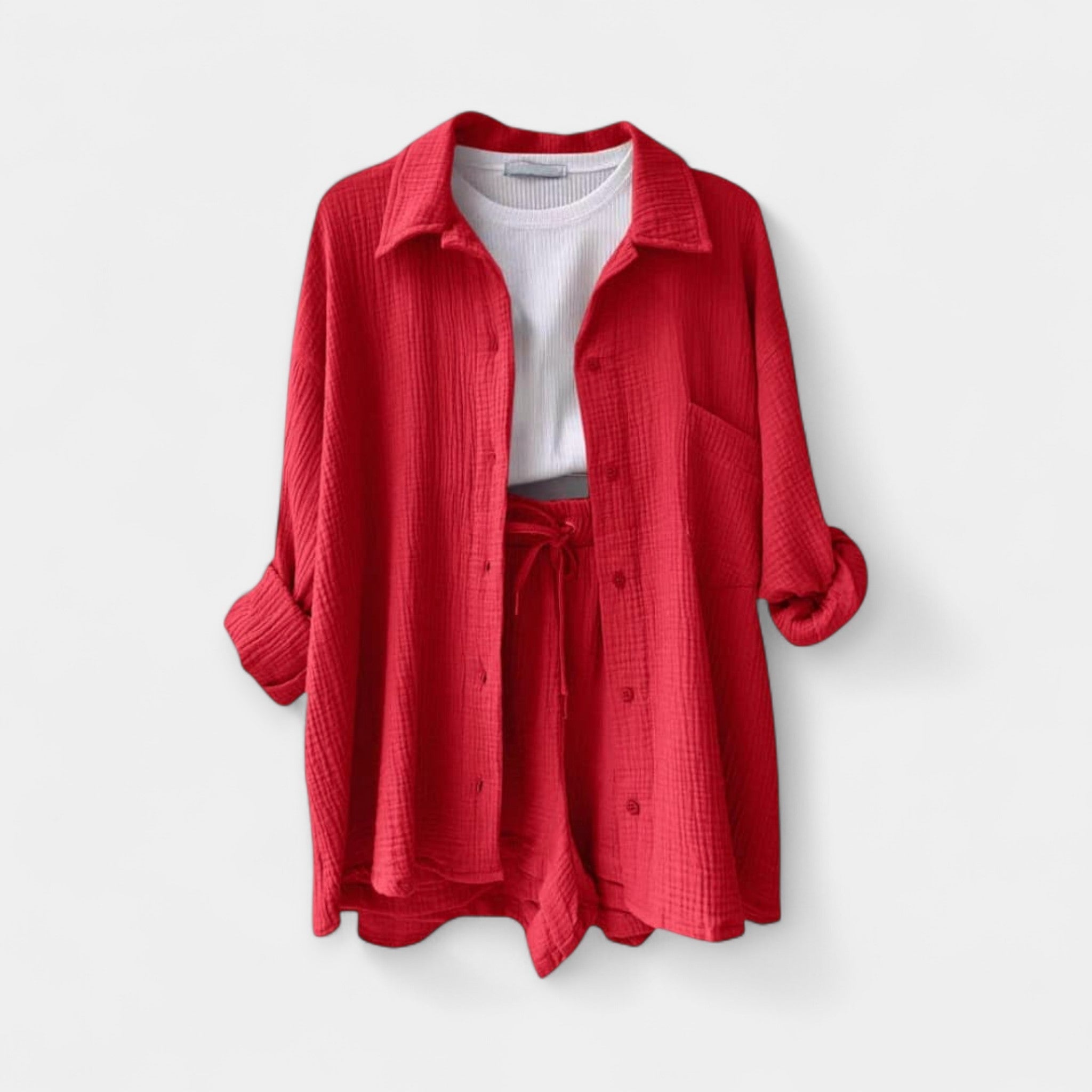 Dual Color Summer Outfit - Top and Shorts