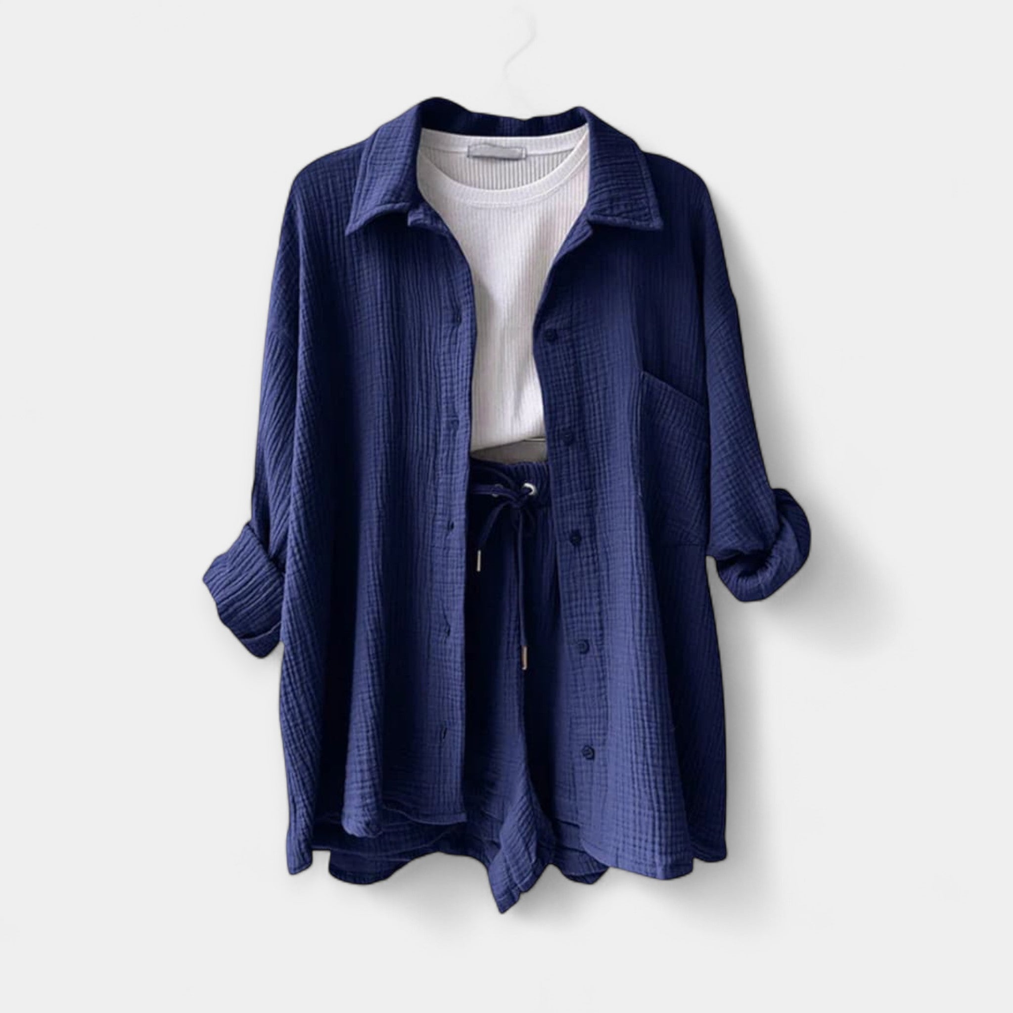 Dual Color Summer Outfit - Top and Shorts