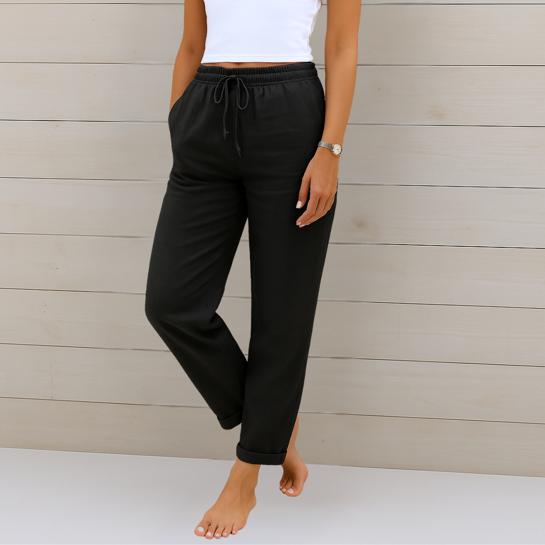 Clarissa | High-quality linen trousers with elasticity made from breathable fabric