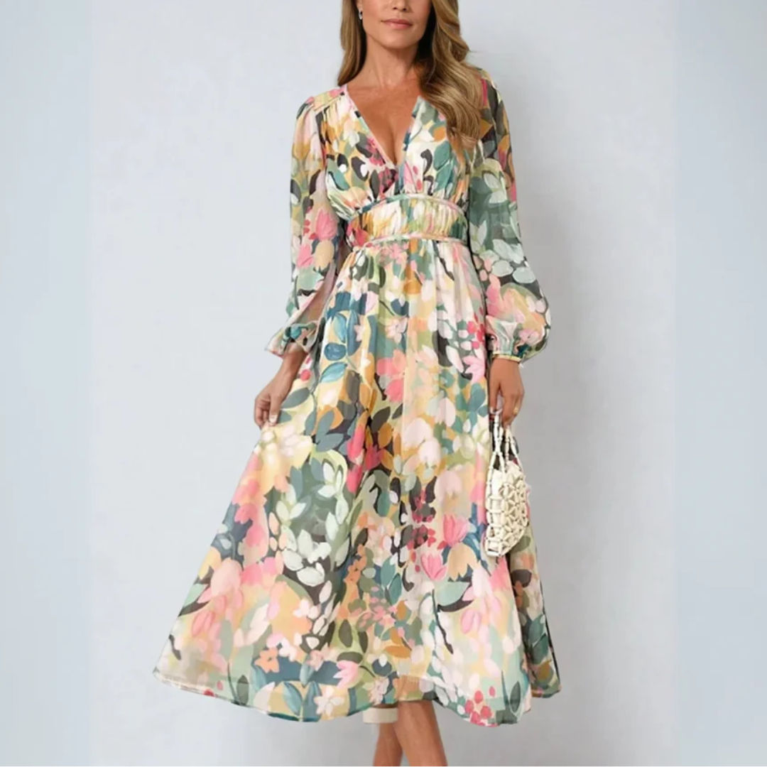 Elvira | Lang kjole i boho-stil