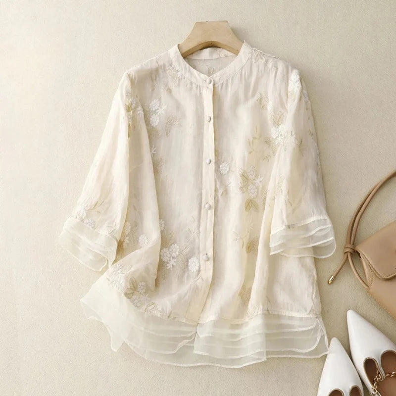 Imogen | Luxurious embroidered blouse