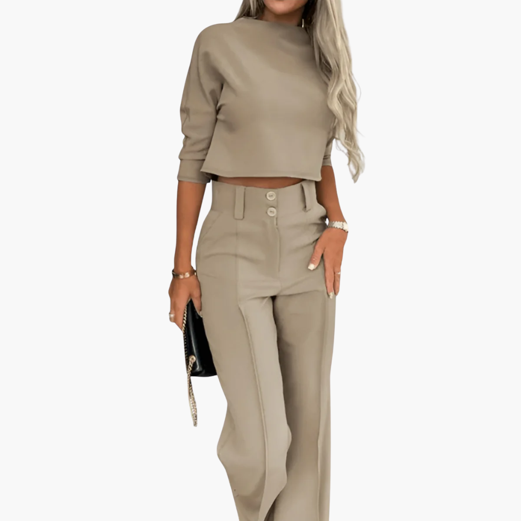 Coordinated Crop Top and Pants Set