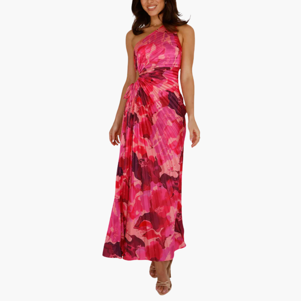 ONE-SHOULDER PLEATED DRESS AURORA