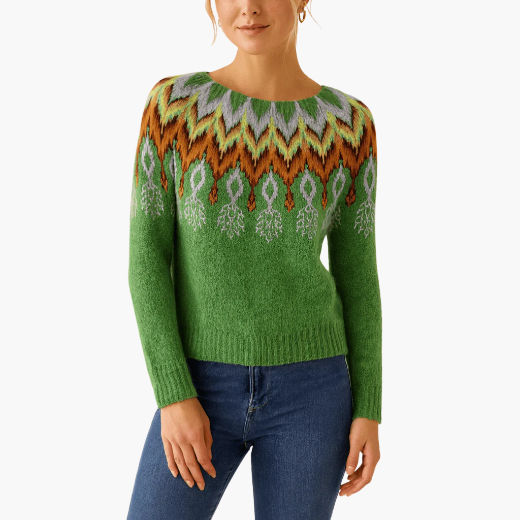 SILVIA™ Retro Sweater in Green