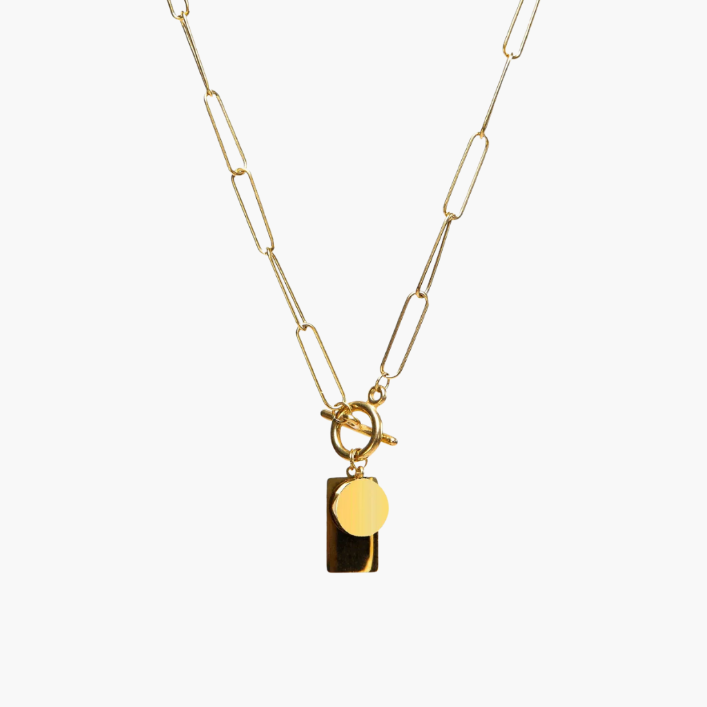 Rectangular Clasp Gold Necklace