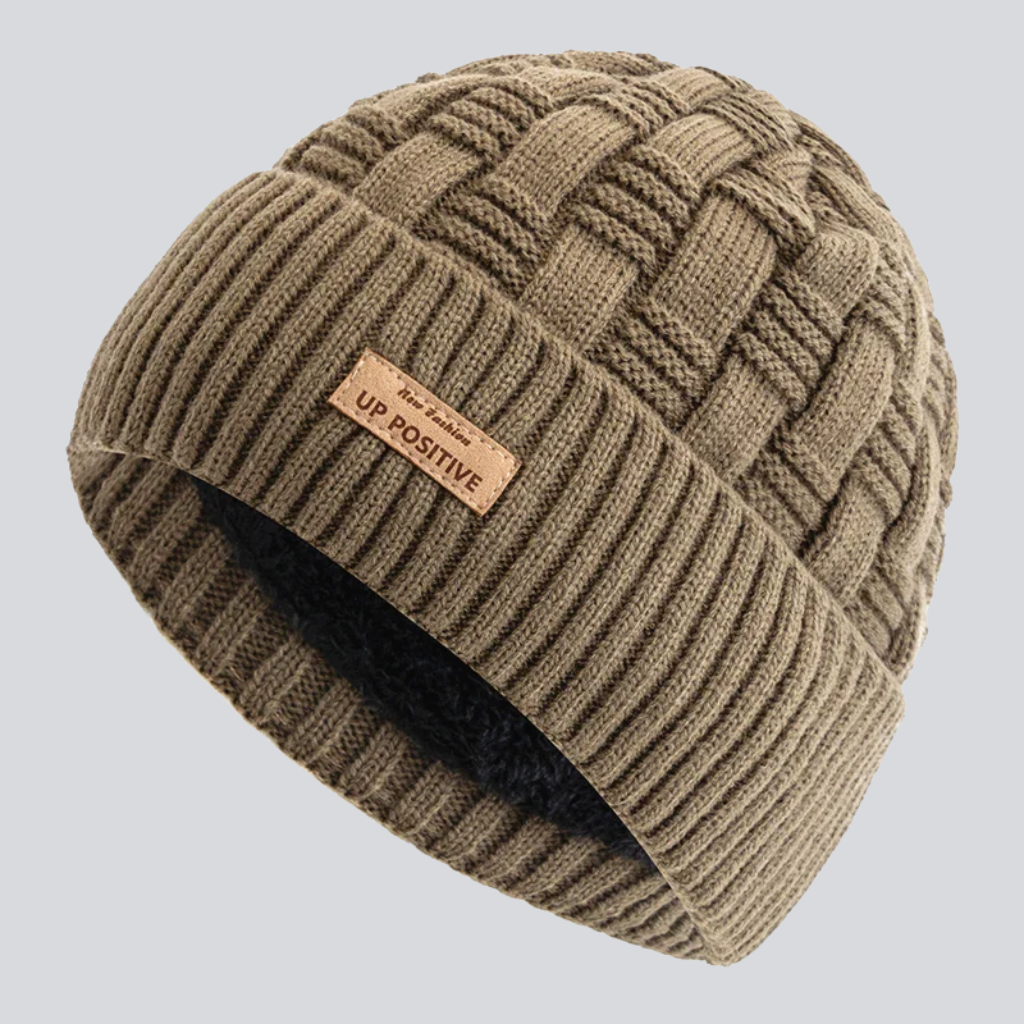 Glenn | Woven knit beanie (Khaki)