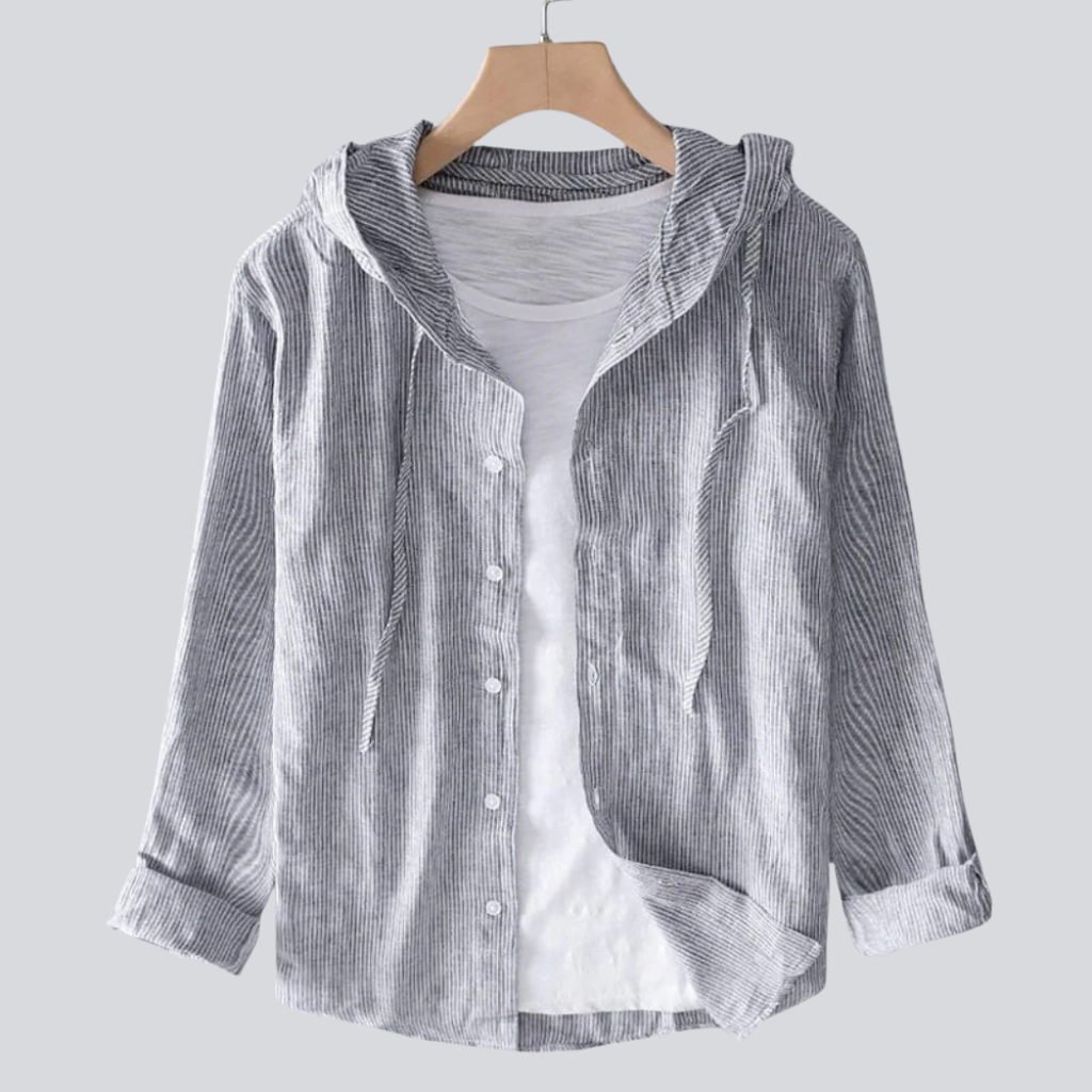 Spencer | Striped Hooded Shirt