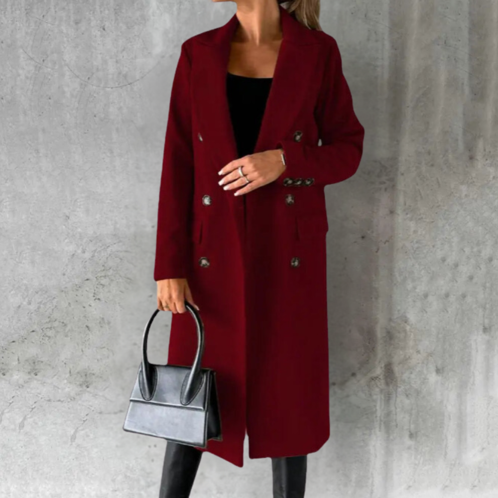 Lily | Elegant Long Coat with Buttons