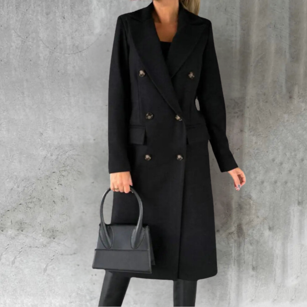 Lily | Elegant Long Coat with Buttons