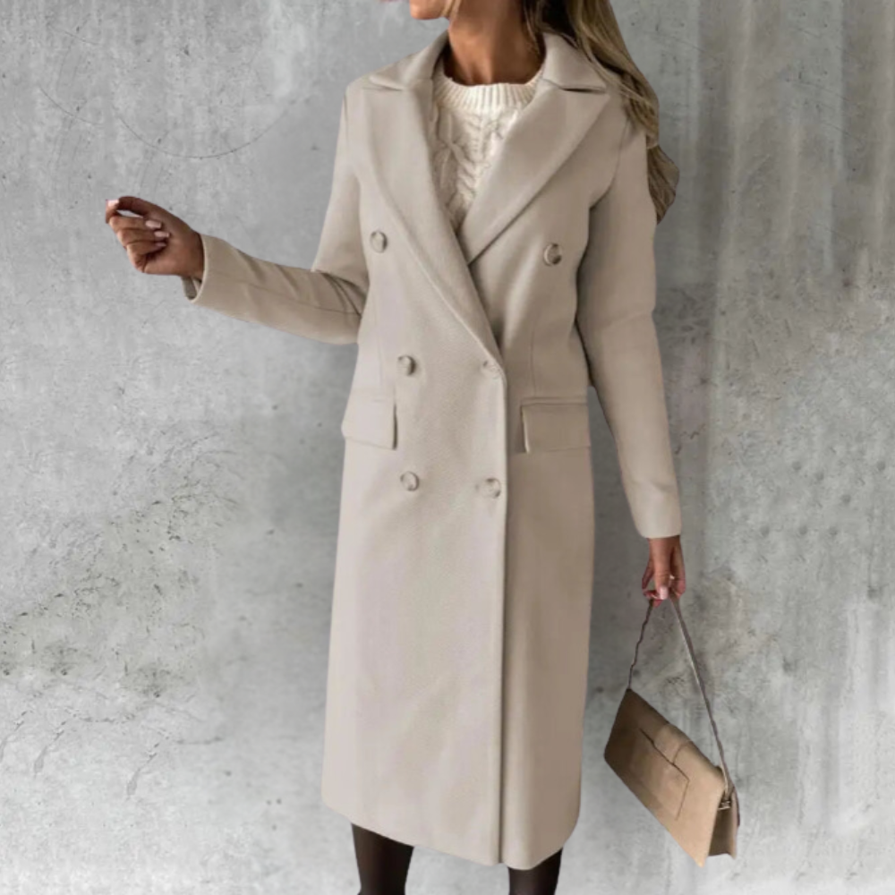Lily | Elegant Long Coat with Buttons
