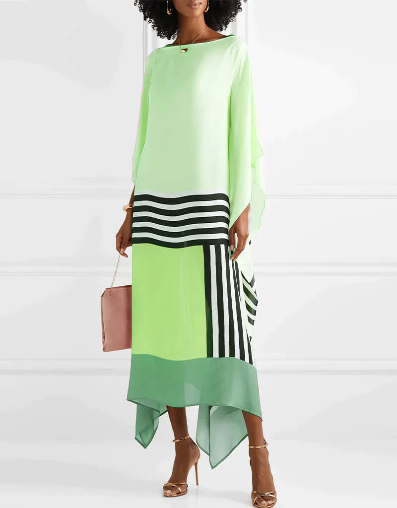 Iria | Elegant kaftan med geometrisk print