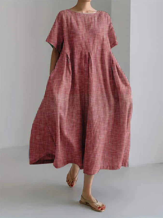 Sofie | Lang casual kjole med behagelig pasform og retro-stil til hverdag