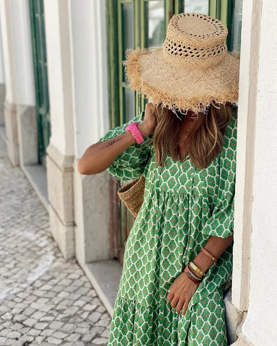 Elin | Boho Maxi Kjole i Bomuld