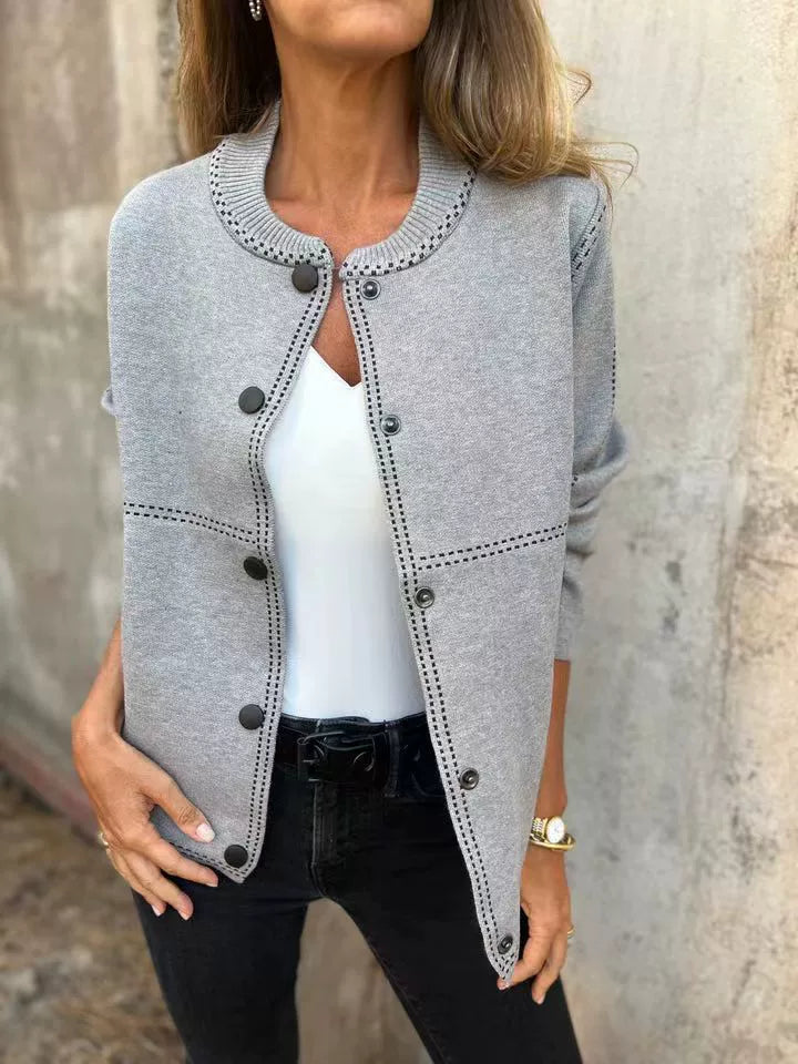 Tue | Cardigan-trøje med knapstolpe til kvinder
