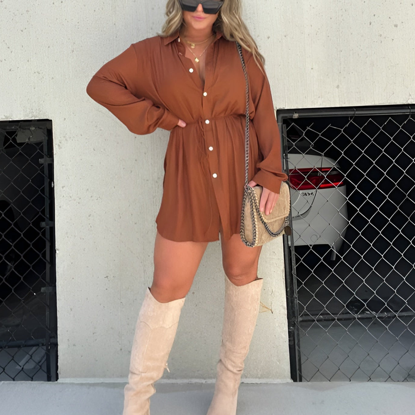 Pernille | Trendy romper-kjole i satin