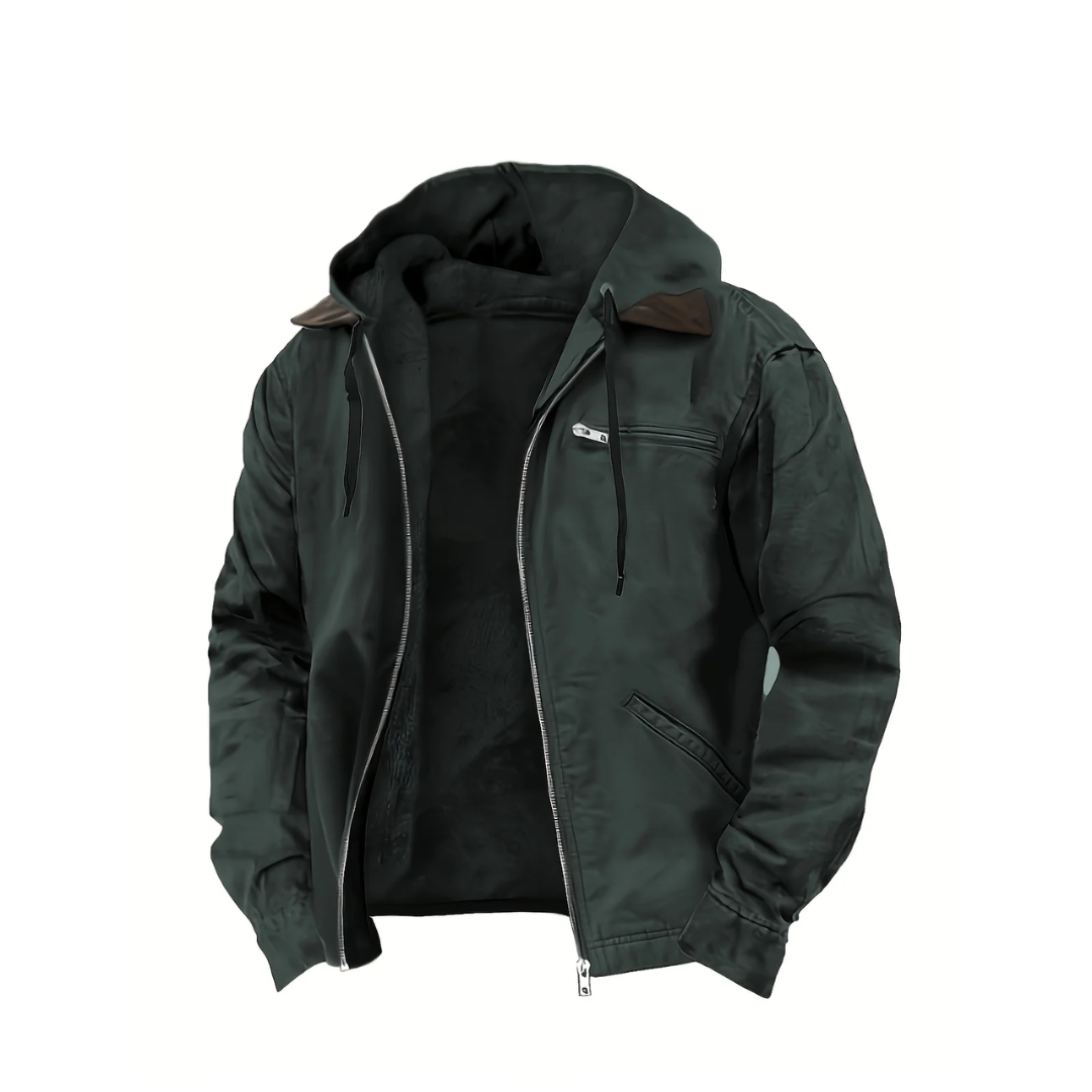 Jason | Vintage Oversized Hooded Zip-Up Jacket