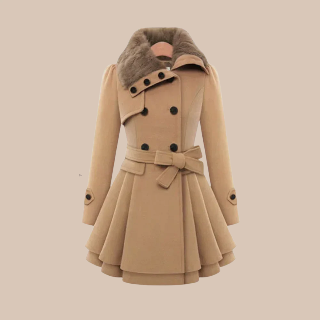 Kendall | Luxe fur collar coat