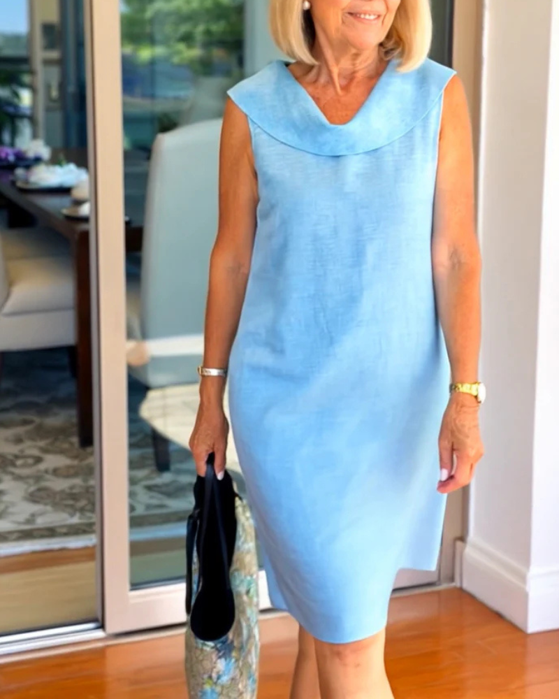 Celeste | Luxury dress with round neckline