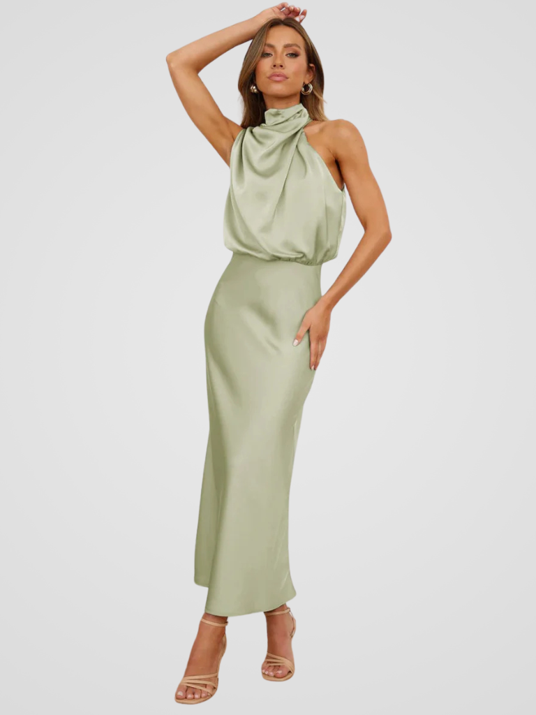 AURA DRAPE MIDI DRESS