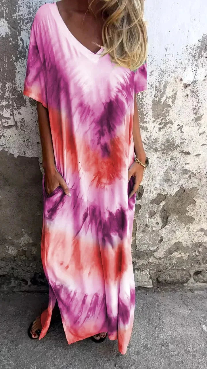 Evelyn | Relaxed loose patterned dress