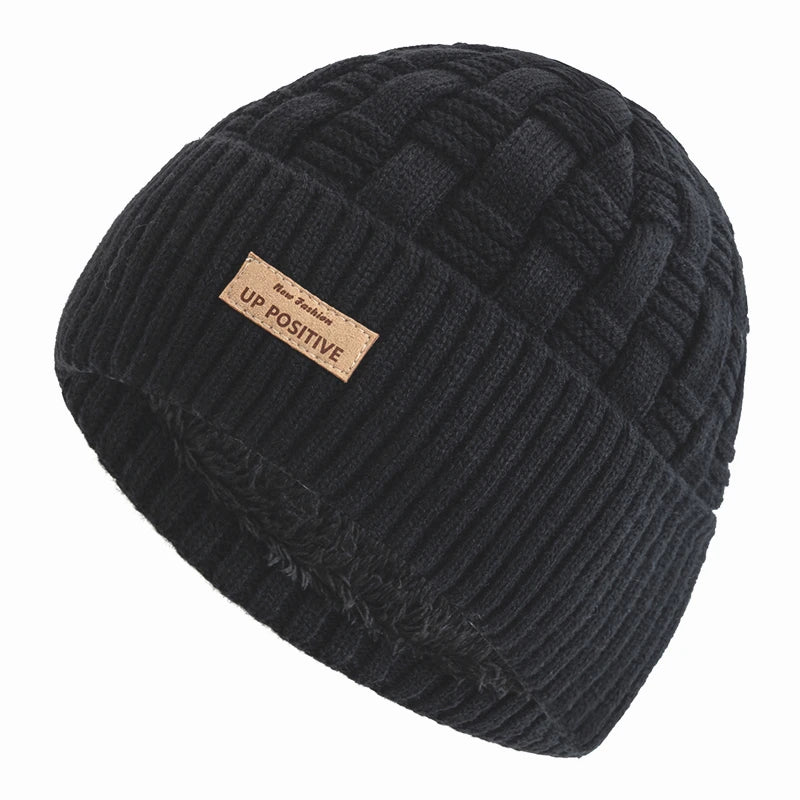 Marco | Woven knit beanie (Black)