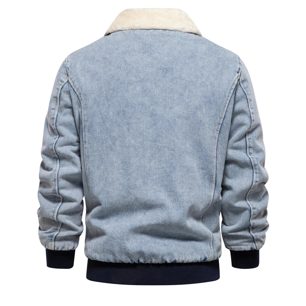 Denim jas (met bontkraag)