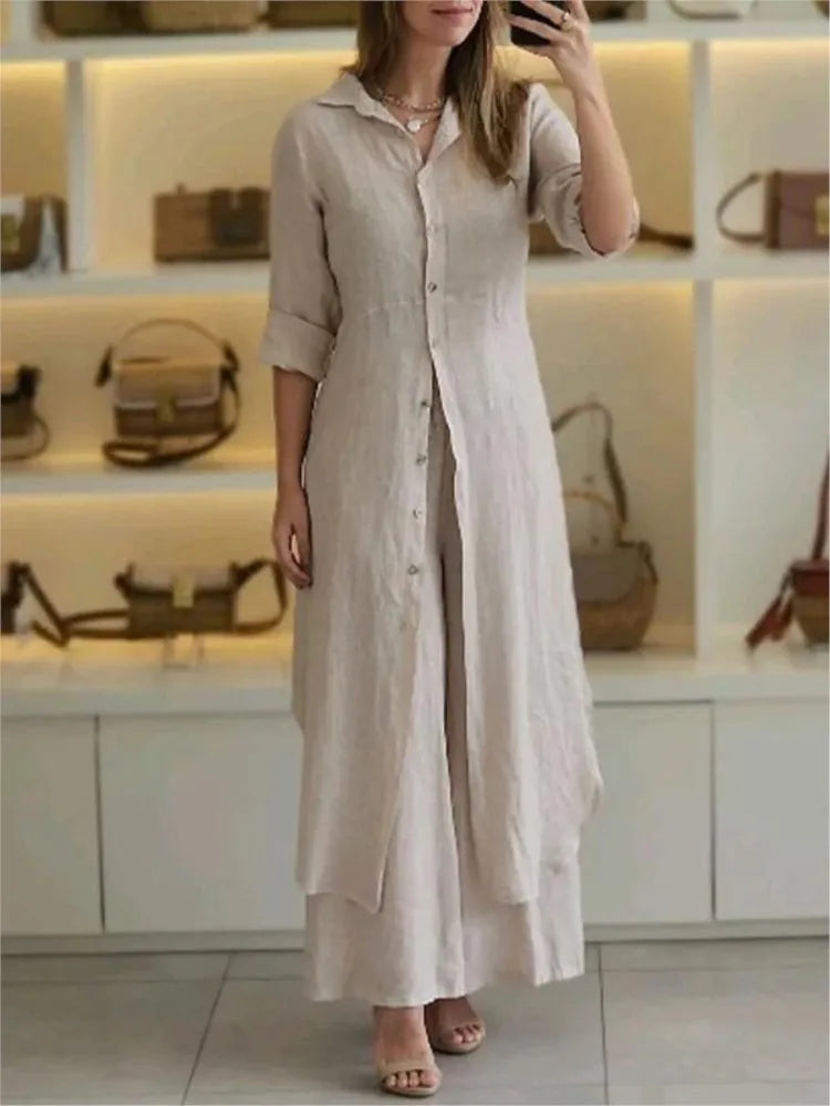 Imogen | Dress with wide trouser set