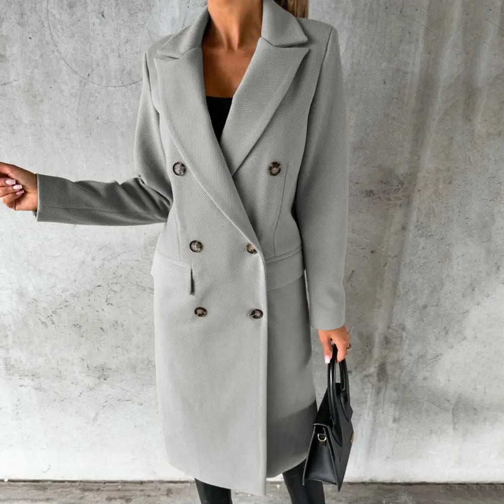 Lily | Elegant Long Coat with Buttons