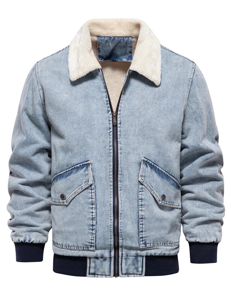 Denim jas (met bontkraag)
