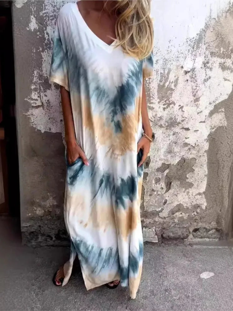 Evelyn | Relaxed loose patterned dress