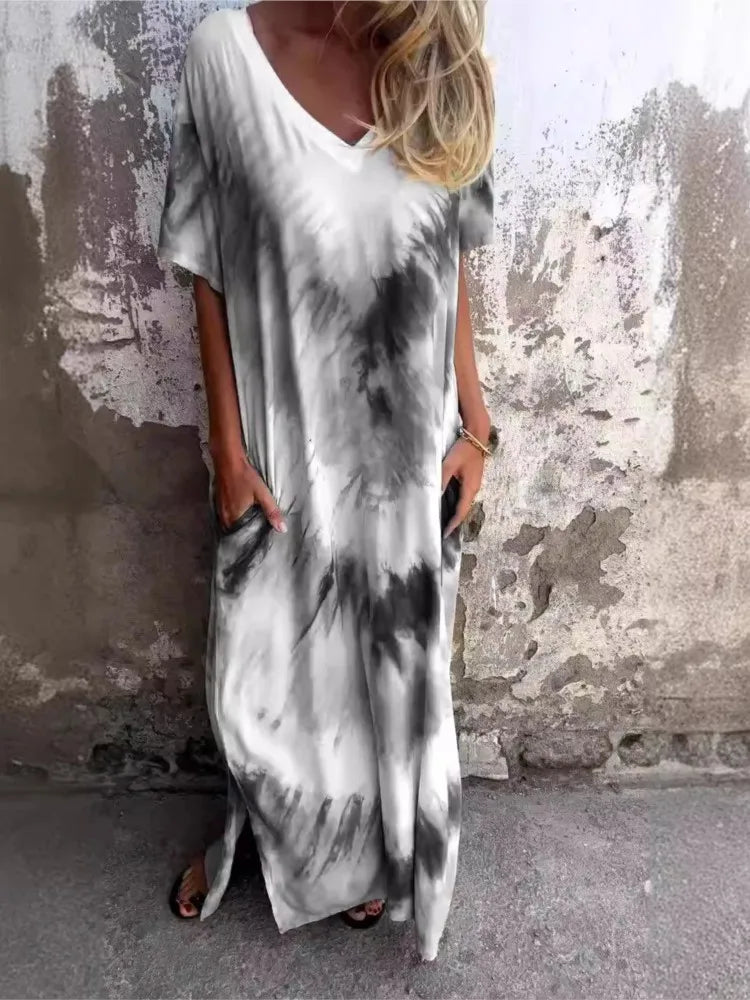 Evelyn | Relaxed loose patterned dress