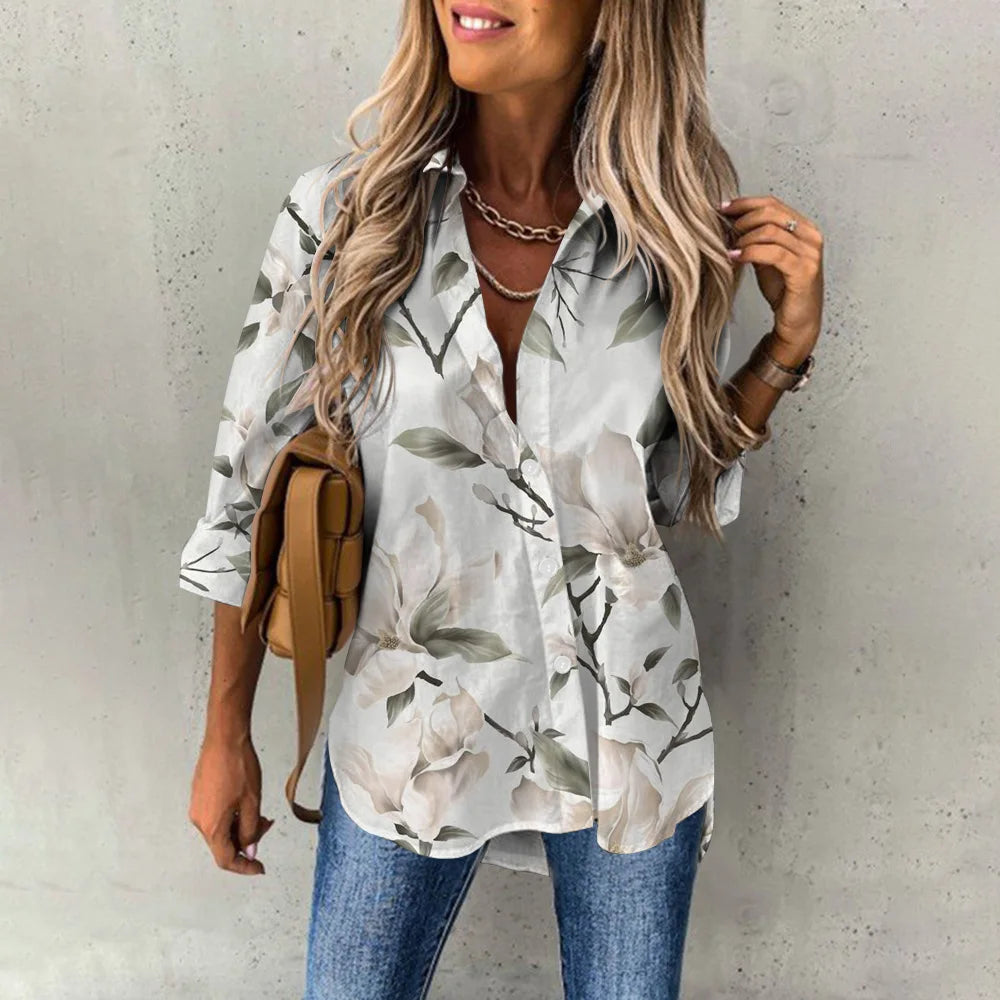 Lillian | Luxurious spring blouse with floral pattern