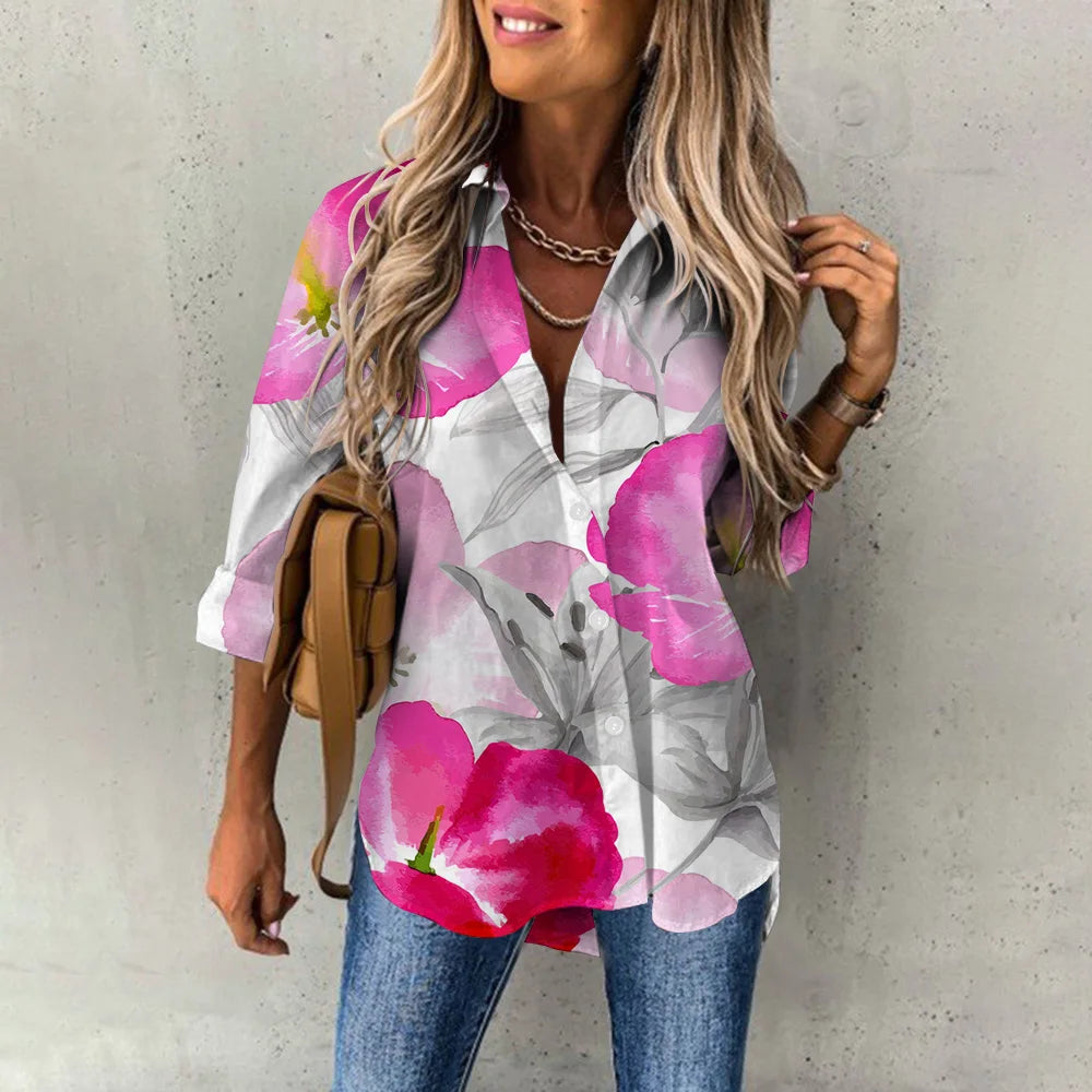 Lillian | Luxurious spring blouse with floral pattern