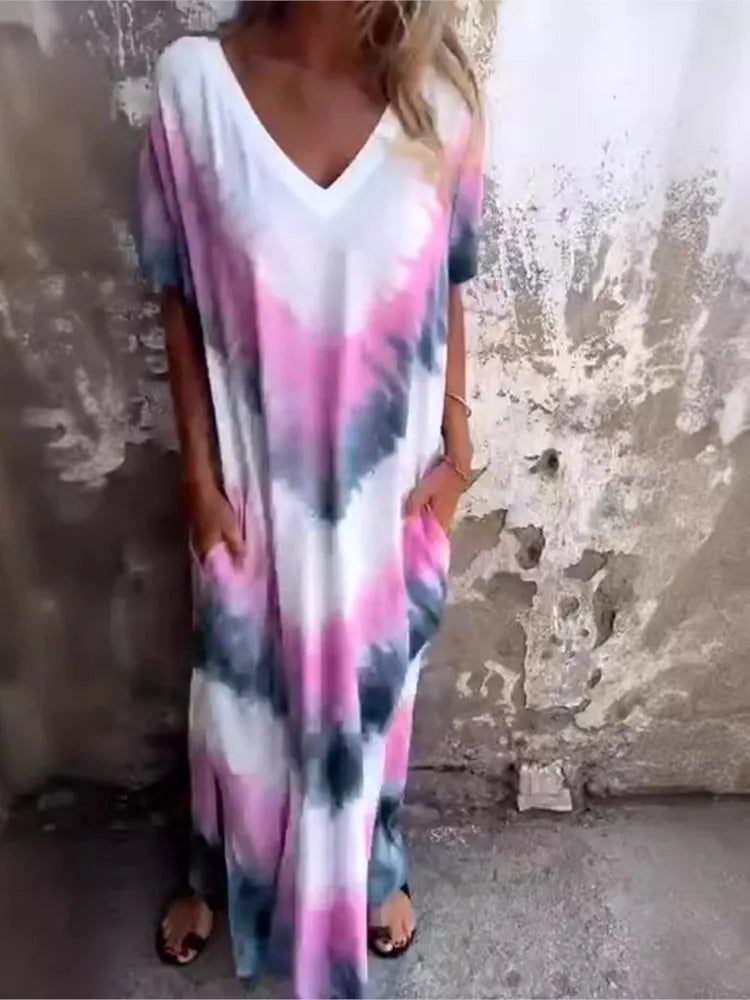 Evelyn | Relaxed loose patterned dress