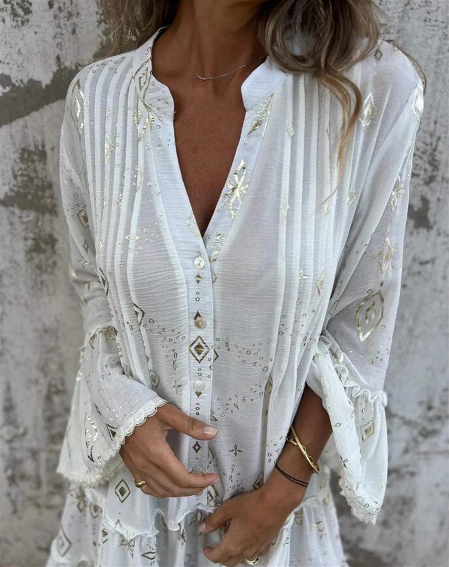 Aurora | Luxury dress with golden pattern