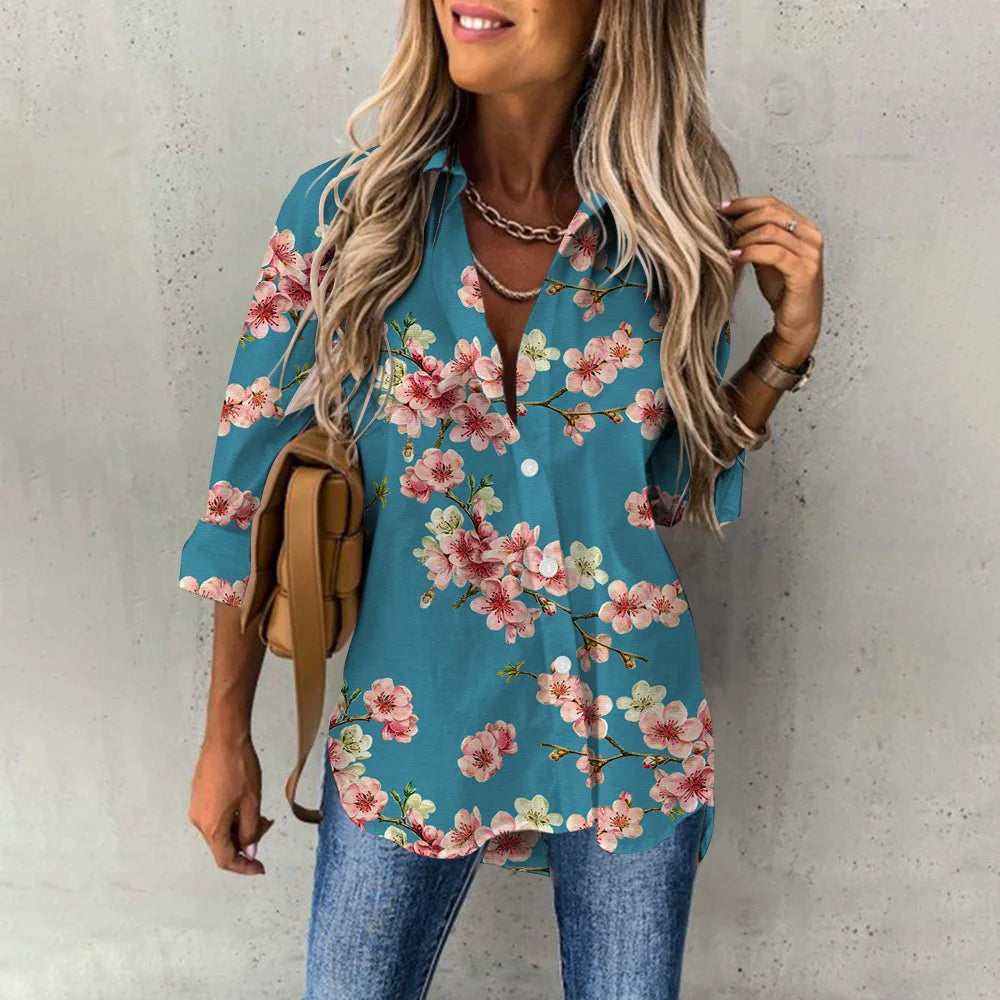 Lillian | Luxurious spring blouse with floral pattern