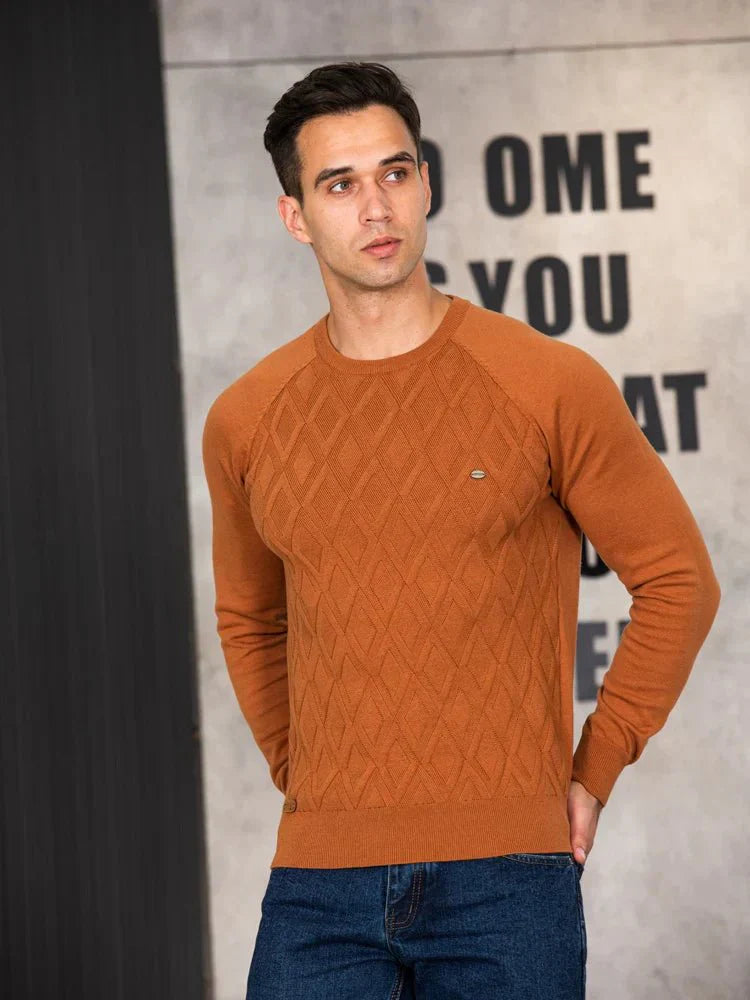 Thomas | Men’s sweater with diamond pattern