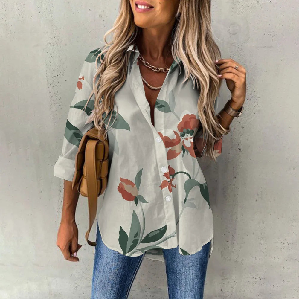 Lillian | Luxurious spring blouse with floral pattern