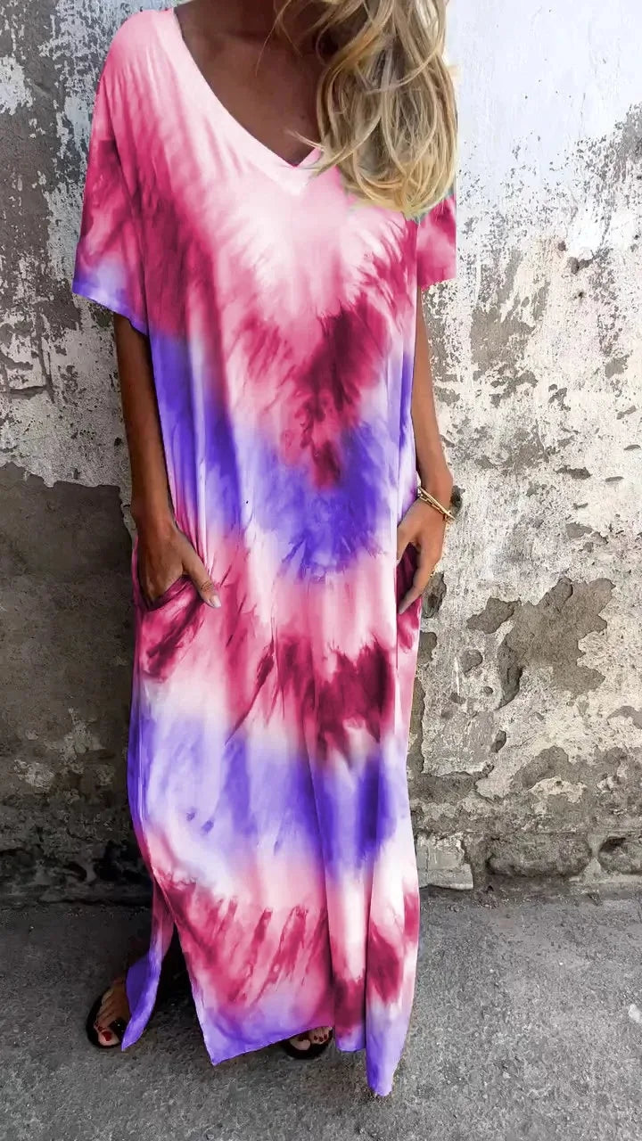 Evelyn | Relaxed loose patterned dress