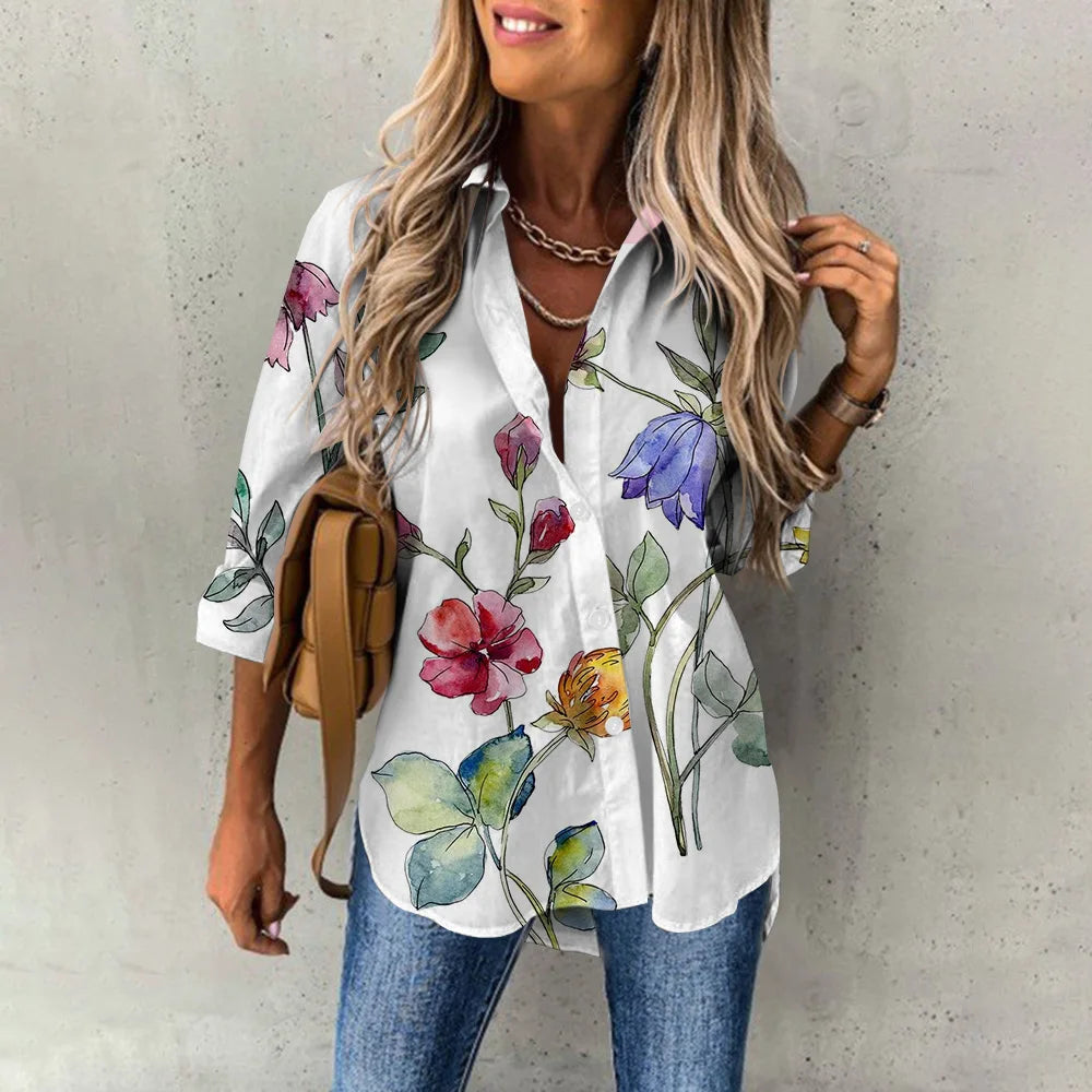 Lillian | Luxurious spring blouse with floral pattern