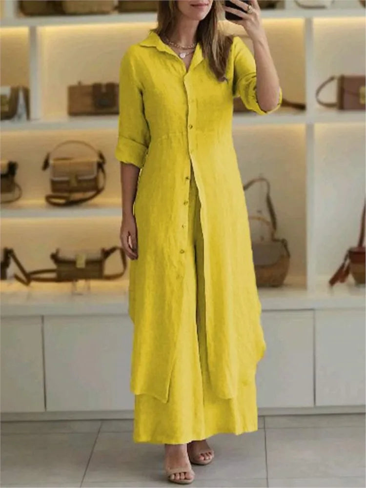 Imogen | Dress with wide trouser set