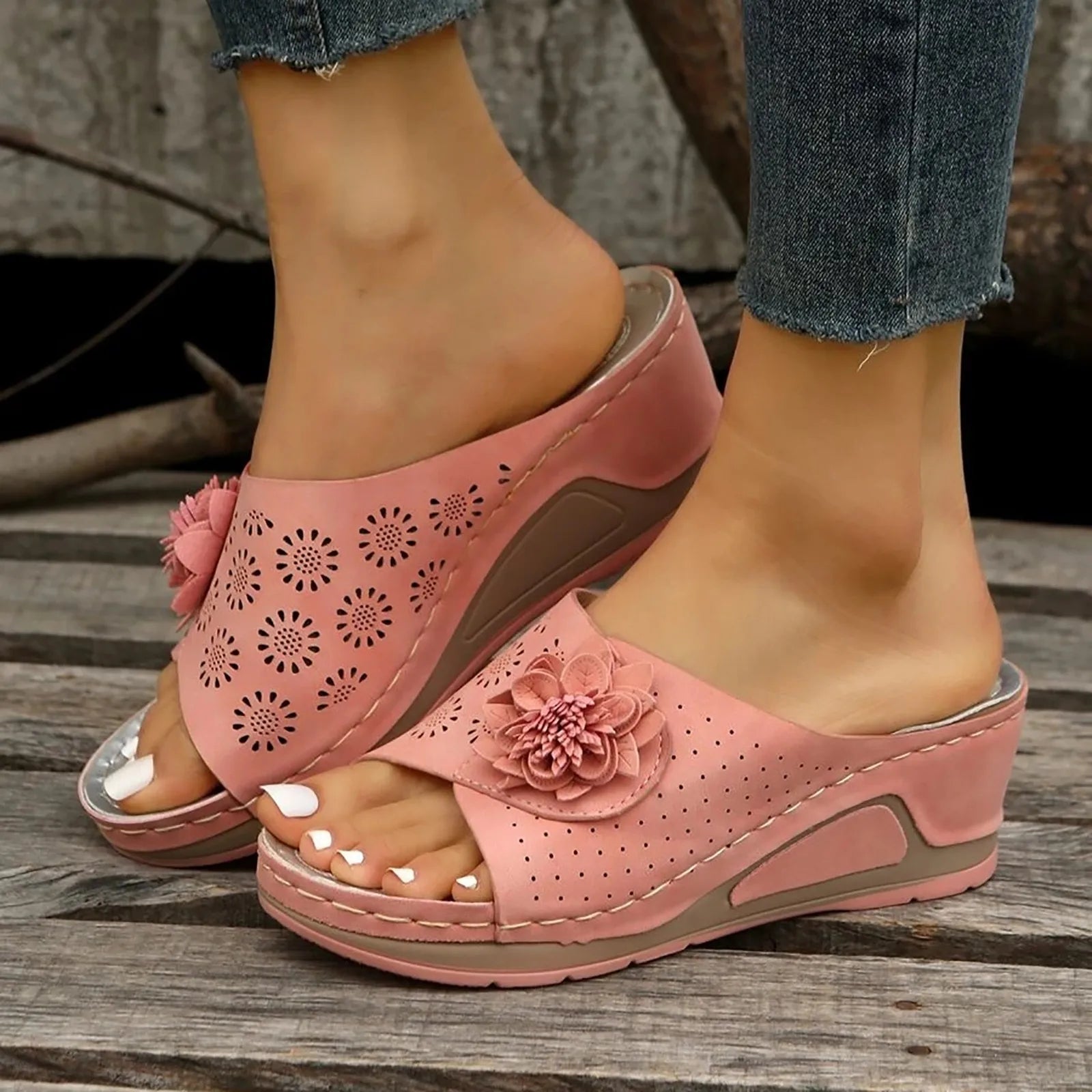 Annette | Stylish sandals with flower