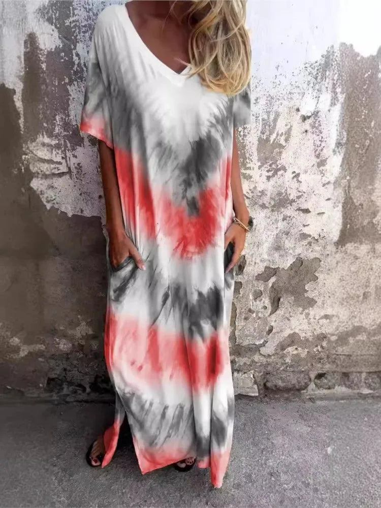 Evelyn | Relaxed loose patterned dress