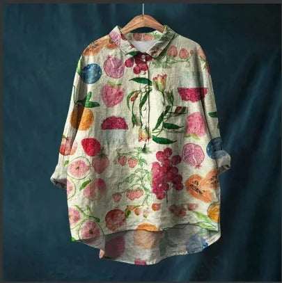 Isolde | Luxury shirt with flower and fruit mix