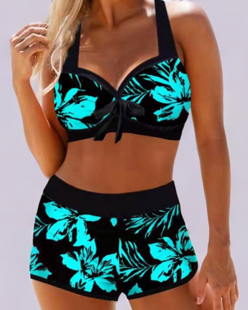 Anna | Swimsuit with high waist and floral print