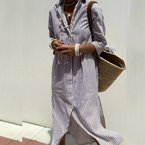 Olivia | Classic striped shirt dress
